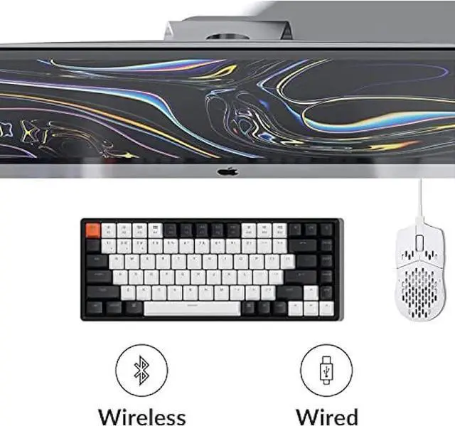 Alt view image 5 of 7 - Keychron K2 Wireless Bluetooth/USB Wired Gaming Mechanical Keyboard, Hot-swappable 75% Layout 84 Keys RGB LED Backlight, Aluminum Frame for Mac Windows, Gateron G Pro Brown Switch, Version 2