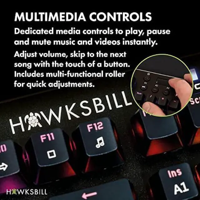 Alt view image 4 of 7 - Hawksbill Scorpion V1 Wired Mechanical Gaming Keyboard  Tactile & Clicky  Brilliant RGB Lighting Compact Form Factor Customizable Keys & Multimedia Function 104 Keys