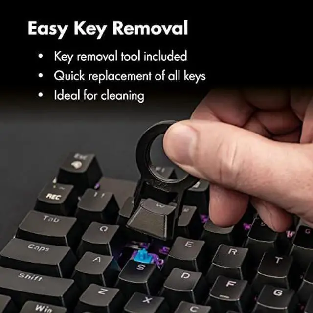 Alt view image 6 of 7 - Hawksbill Scorpion V1 Wired Mechanical Gaming Keyboard  Tactile & Clicky  Brilliant RGB Lighting Compact Form Factor Customizable Keys & Multimedia Function 104 Keys