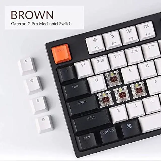 Alt view image 7 of 7 - Keychron C1 87 Key TKL Wired Mechanical Keyboard for Mac Windows, 80% Layout Gateron Brown Switch White LED Backlit Double-Shot ABS Keycaps, USB-C Gaming Keyboard for Gamer/Typists/Office