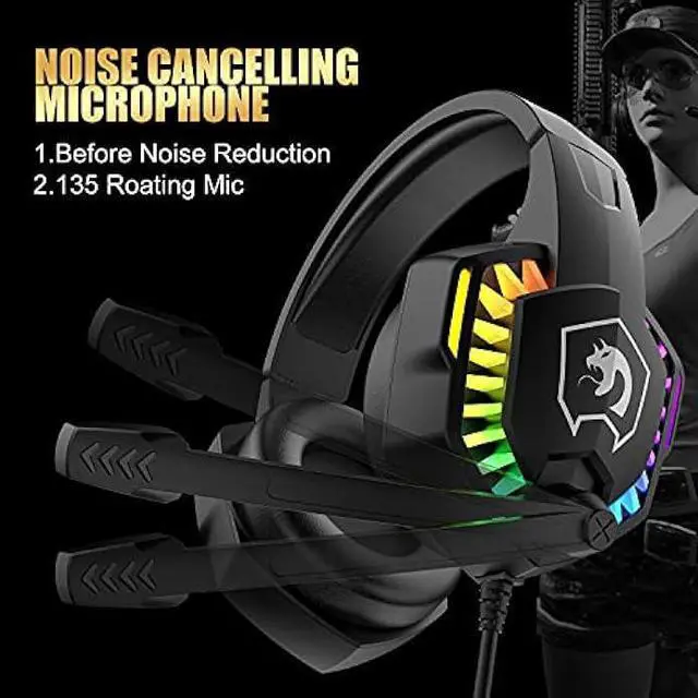 Alt view image 6 of 7 - Wired Gaming Keyboard and Mouse Headset Combo,Rainbow LED Backlit Wired Keyboard,Over Ear Headphone with Mic,Rainbow Backlit Gaming Mice,Mouse Pad,for PC,Laptop,Mac,PS4,Xbox(Black)