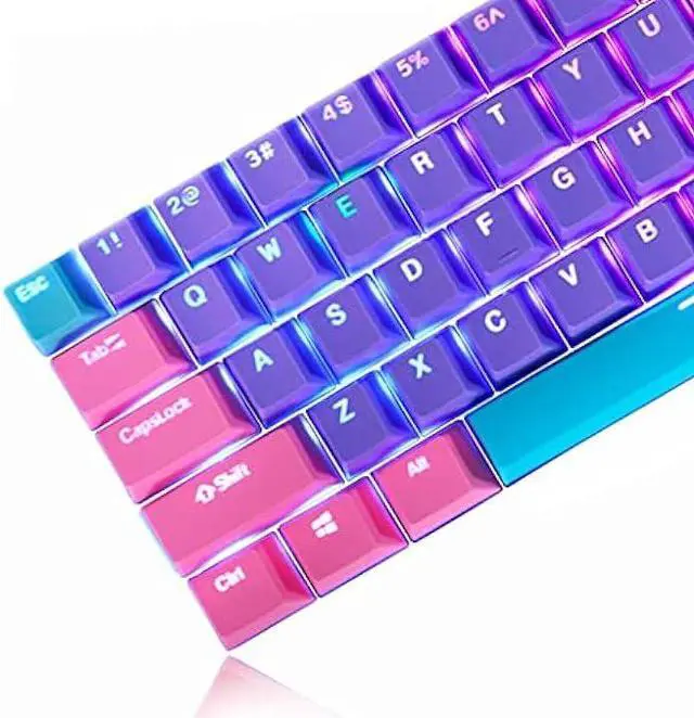 Main image of Ussixchare Backlit Keycaps 60 Percent 87/104 PBT Key Caps Set for 60% Mechanical Gaming Keyboard Gateron Kailh MX Switches (Violet)