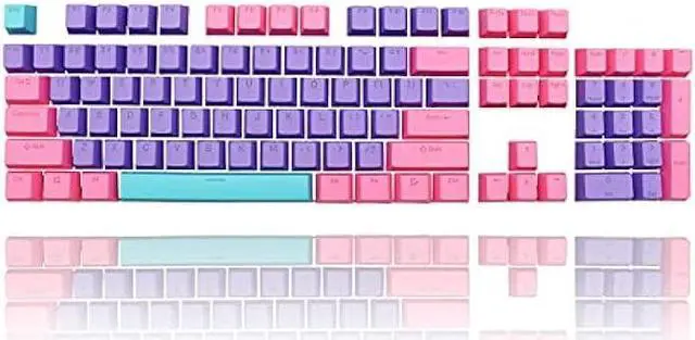 Alt view image 2 of 6 - Ussixchare Backlit Keycaps 60 Percent 87/104 PBT Key Caps Set for 60% Mechanical Gaming Keyboard Gateron Kailh MX Switches (Violet)