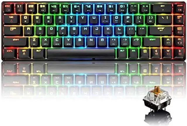 Main image of Mechanical Gaming Keyboard 18 Chroma RGB Backlit Keyboard with Type C Brown Switches 68 Keys Anti-ghosting Wired Gaming Keyboard for PC/Mac Gamer, Typist, Tactile
