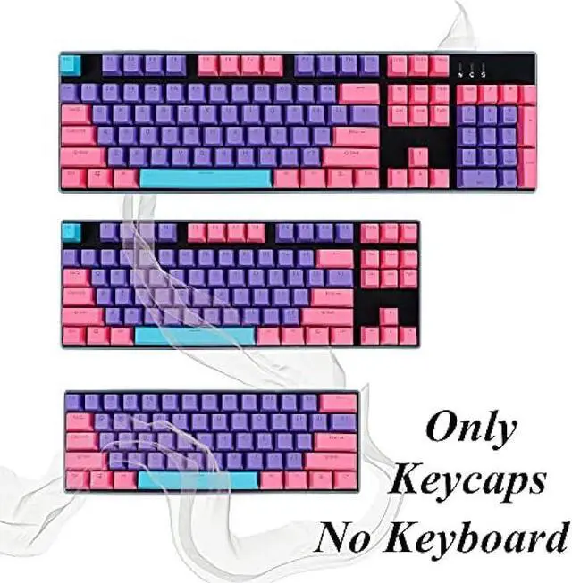 Alt view image 3 of 6 - Ussixchare Backlit Keycaps 60 Percent 87/104 PBT Key Caps Set for 60% Mechanical Gaming Keyboard Gateron Kailh MX Switches (Violet)