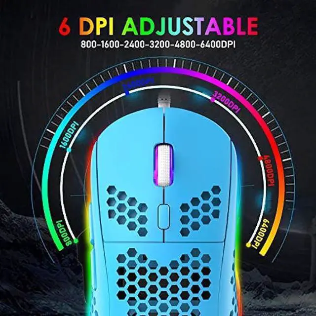 Alt view image 6 of 8 - Gaming Keyboard and Mouse Combo,88 Keys Compact Rainbow Backlit Mechanical Feel Keyboard,RGB Backlit 6400 DPI Lightweight Gaming Mouse with Honeycomb Shell for Windows PC Gamers (Blue)