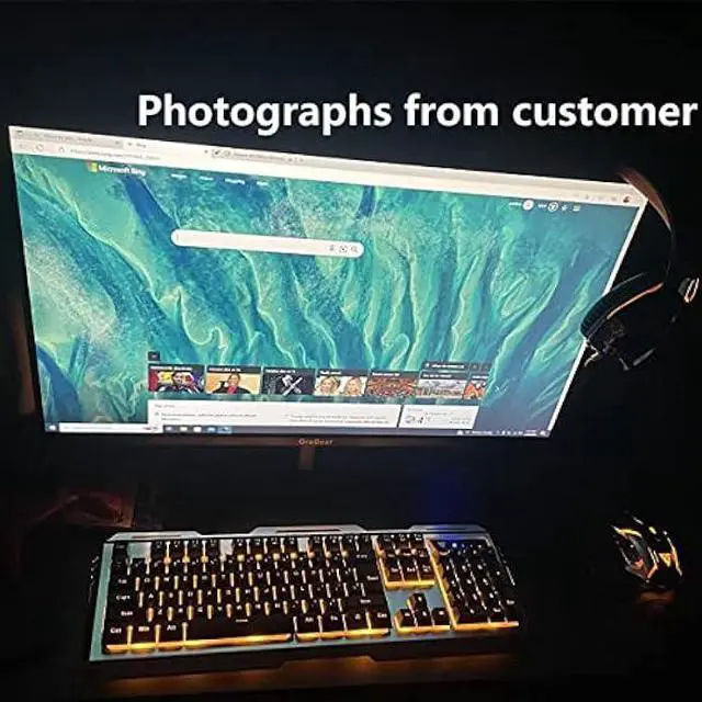 Alt view image 5 of 7 - Iron Orange Yellow Gaming Keyboard Mouse Combo,104 Full Size Metallic Backlit Keyboard,LED Keyboard Color Change Lighted Keyboard,PC Computer USB Keyboard, Gamer Keyboard,for Prime Xbox One PS4 Gamer