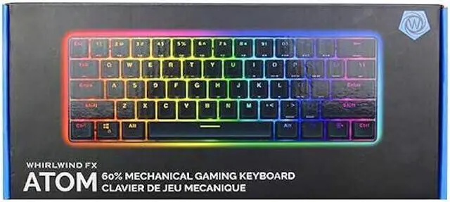 Alt view image 6 of 6 - Whirlwind FX Atom 60% Gaming Keyboard: Interactive and Customizable Lighting  Immersive, Reactive RGB Experience (Blue Clicky)