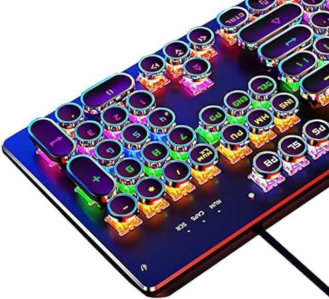 Typewriter Style Mechanical Light Up Keyboard with LED Backlit