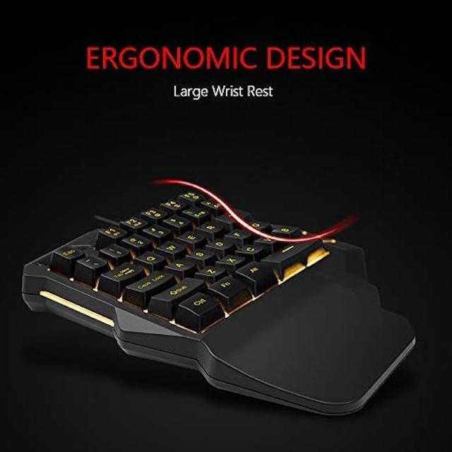 RedThunder One-Handed RGB Gaming Keyboard and Mouse Combo, 35 Keys