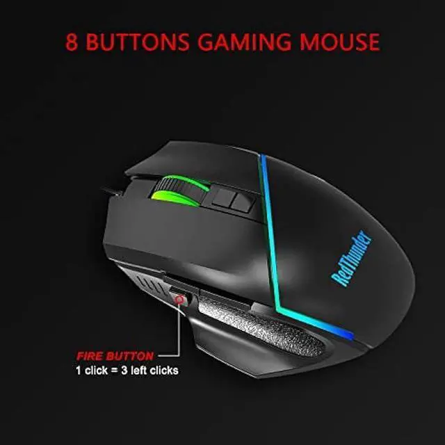 Alt view image 6 of 6 - RedThunder One-Handed RGB Gaming Keyboard and Mouse Combo, 35 Keys Mini Gaming Keypad, 6400 DPI Mouse, Portable Game Controller for PC Gamer
