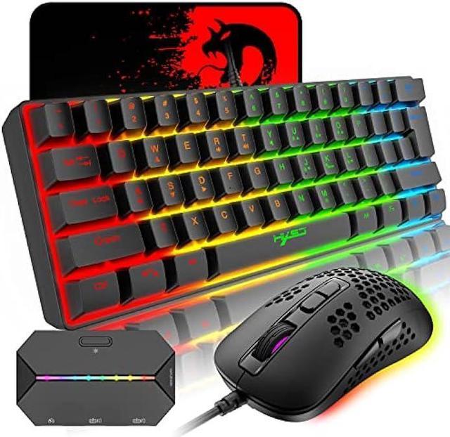 60% Gaming Keyboard and Mouse Wired RGB Backlit Mechanical Keyboard For PC  PS4