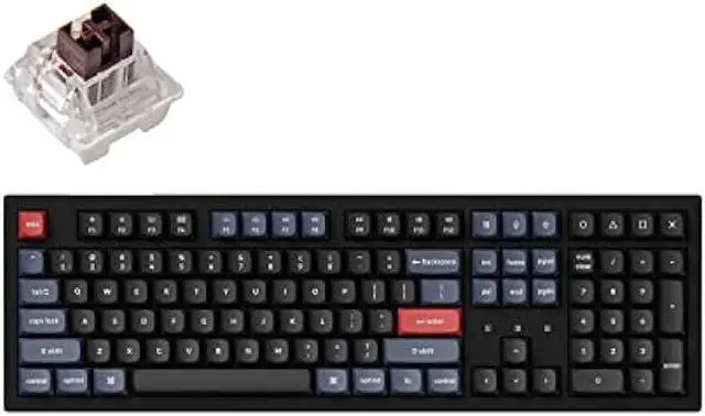 Main image of Keychron K10 Pro QMK/VIA Custom Wireless Mechanical Keyboard, Hot-Swappable Full Size 108 Keys Programmable White LED Backlit Brown Switch, Bluetooth/USB-C Wired Gaming Keyboard for Mac Windows Linux