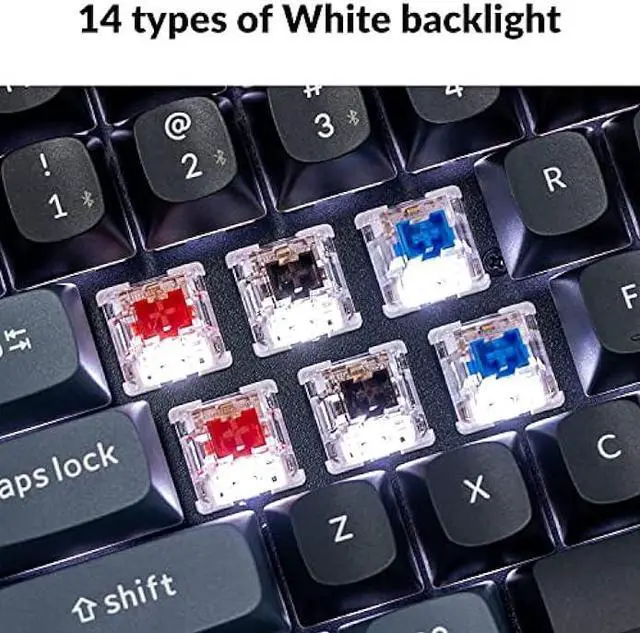 Alt view image 5 of 7 - Keychron K10 Pro QMK/VIA Custom Wireless Mechanical Keyboard, Hot-Swappable Full Size 108 Keys Programmable White LED Backlit Brown Switch, Bluetooth/USB-C Wired Gaming Keyboard for Mac Windows Linux