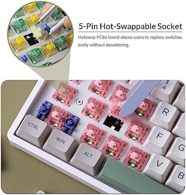 Akko 5087S VIA TKL Wired Mechanical Gaming Keyboard RGB Backlit &  Hot-swappable NKRO Rollover 9009 Keyboard for Mac & Win(Akko Gateron Lubed  Pink Switch) 