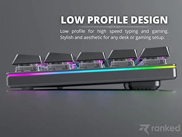 Alt view image 4 of 7 - Ranked G65 Guardian 65% | Full Aluminum Frame | Ultra Slim Hot Swappable Mechanical Gaming Keyboard | 68 Keys Multi Color RGB LED Backlit for PC/Mac Gamer (Black, Gateron Low Profile Blue)