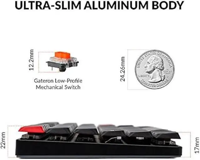 Alt view image 5 of 6 - Keychron K3 Pro Wireless Custom Mechanical Keyboard, 75% Layout QMK/VIA Programmable Bluetooth/Wired RGB Ultra-Slim with Hot-swappable Gateron Low-Profile Red Compatible with Mac Windows Linux