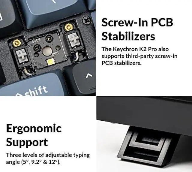 Alt view image 5 of 7 - Keychron K2 Pro QMK/VIA Wireless Mechanical Keyboard, Hot-Swappable K Pro Brown Switch with 75% Layout Custom Programmable Macro, RGB Backlight, PBT Keycaps Wired Keyboard for Mac Windows Linux