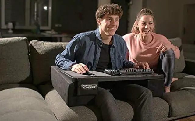 Alt view image 5 of 6 - Couchmaster CYCON² Fusion Grey - Couch Gaming Desk for Mouse & Keyboard (for PC, PS4/5, Xbox One/Series X), Ergonomic lapdesk for Couch & Bed