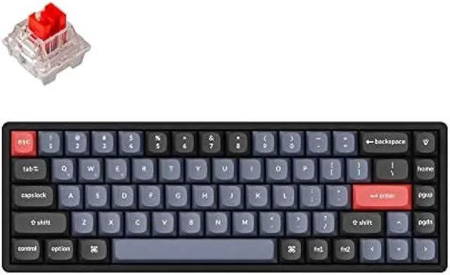 Main image of Keychron K6 Pro Wireless Custom Mechanical Keyboard, QMK/VIA Programmable Macro, Hot-Swappable Keychron K Pro Red Switch, 65% Layout Aluminum RGB Backlit Office Gaming Keyboard for Mac Windows Linux