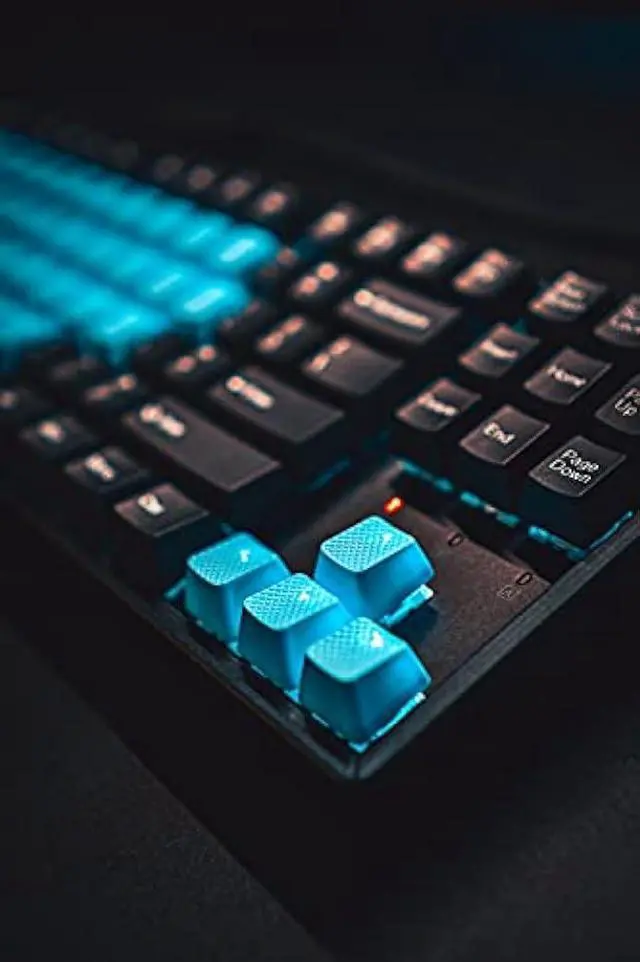 Alt view image 5 of 6 - TAI-HAO 42 Rubber Gaming Keycaps Compatible with All MX Types Keyboards - Neon Blue