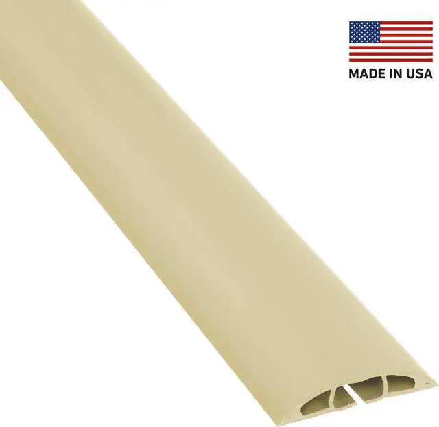 Alt view image 2 of 7 - D-Line 6ft Floor Cord Cover, Cable Protector, Extension Protect Wires & Prevent Trips, Management Solution - Cavity = 0.63" (W) x 0.31" (H) Beige