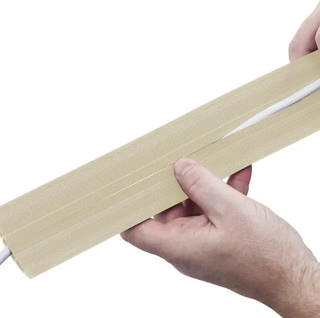 Alt view image 4 of 7 - D-Line 6ft Floor Cord Cover, Cable Protector, Extension Protect Wires & Prevent Trips, Management Solution - Cavity = 0.63" (W) x 0.31" (H) Beige