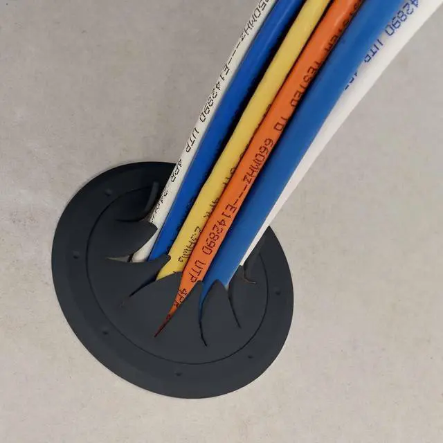 Alt view image 2 of 7 - Construct Pro Speedy Spring-Lock Cable Pass Through Port | 2 inch Diameter | Black CON6061SPZ