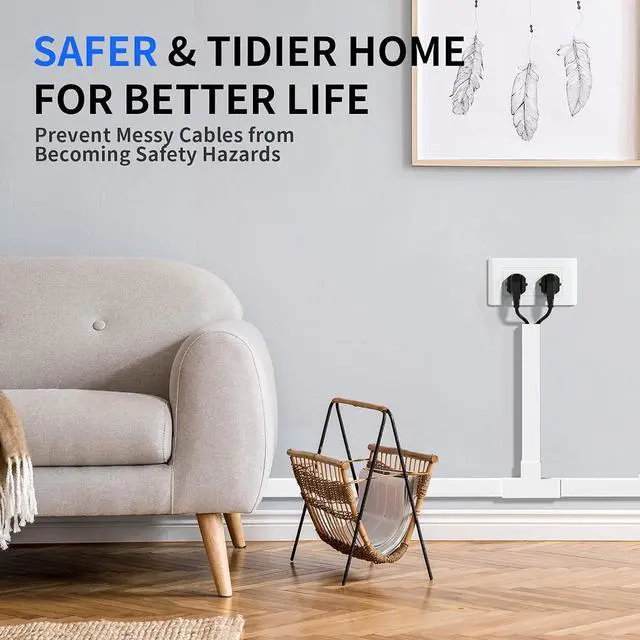 Alt view image 4 of 7 - 254in Cord Cover, Delamu Cord Hider, PVC Cord Hider on Wall, One-Cord Cable Raceway Cable Hider, Paintable Wire Hiders Cable Cover for Wall Mounted TV, 15x L16.9in W0.59in H0.4in, CC03-15Pack