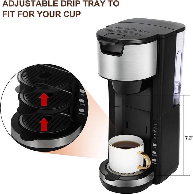 Single Serve Coffee Maker for K Cup and Ground Coffee, 6 to 14 Oz