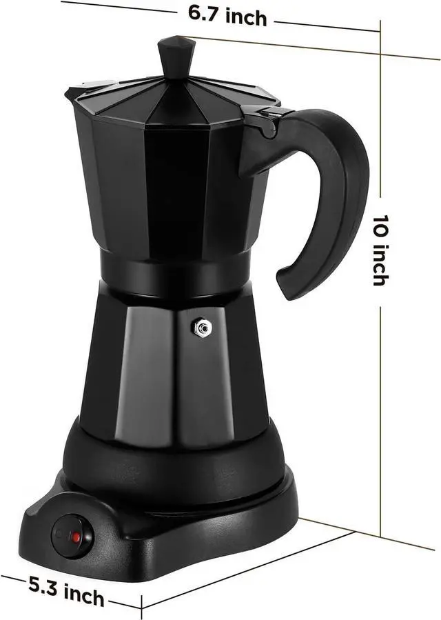 Alt view image 7 of 7 - SHANGSKY Coffee Pot Electric Moka Pot 6 Cup, Espresso Coffee Maker Cafeteras Electricas Italian Coffee Maker Espresso Makers Portable Aluminum Electric Mocha Pot, Coffee Machine Moka Maker