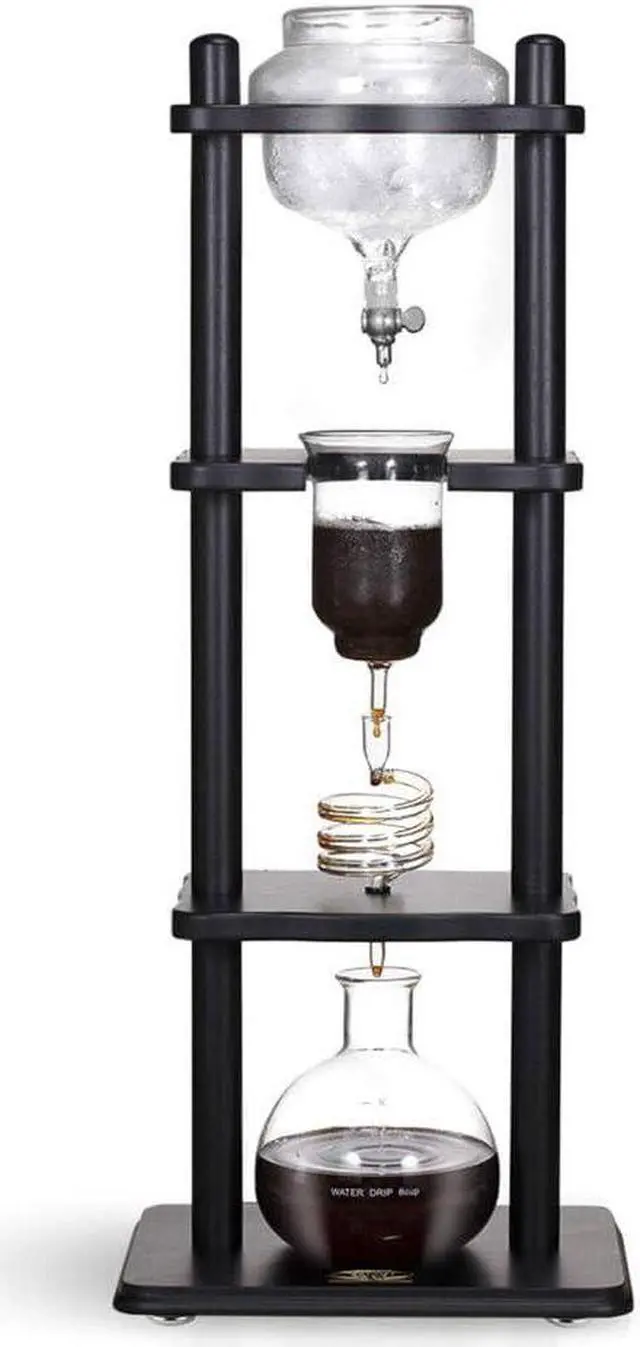 Alt view image 2 of 7 - Yama Cold Brew Maker I Ice Coffee Machine With Slow Drip Technology I Makes 6-8 cups (32oz), Large Capacity Cold Brew Coffee Tower, Black Wood Straight Frame