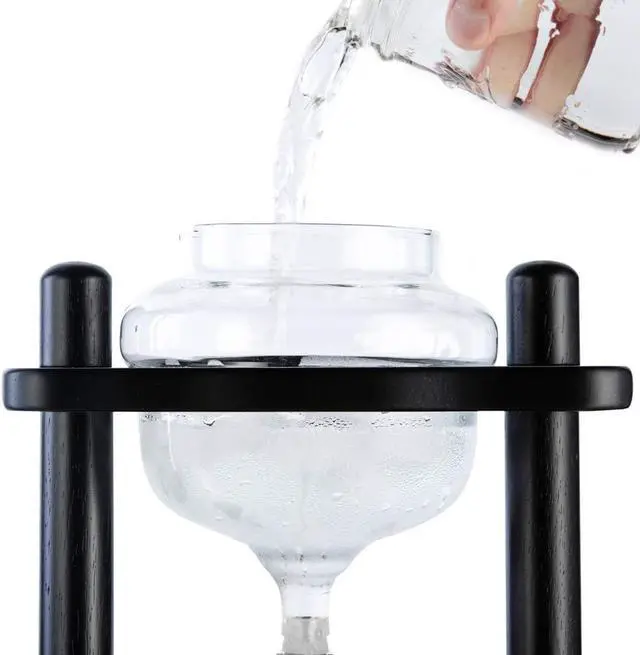 Alt view image 4 of 7 - Yama Cold Brew Maker I Ice Coffee Machine With Slow Drip Technology I Makes 6-8 cups (32oz), Large Capacity Cold Brew Coffee Tower, Black Wood Straight Frame