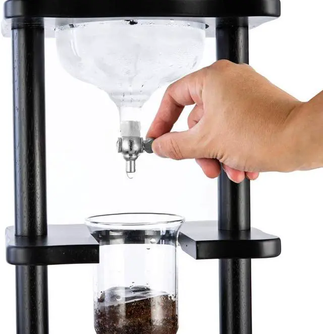Alt view image 5 of 7 - Yama Cold Brew Maker I Ice Coffee Machine With Slow Drip Technology I Makes 6-8 cups (32oz), Large Capacity Cold Brew Coffee Tower, Black Wood Straight Frame