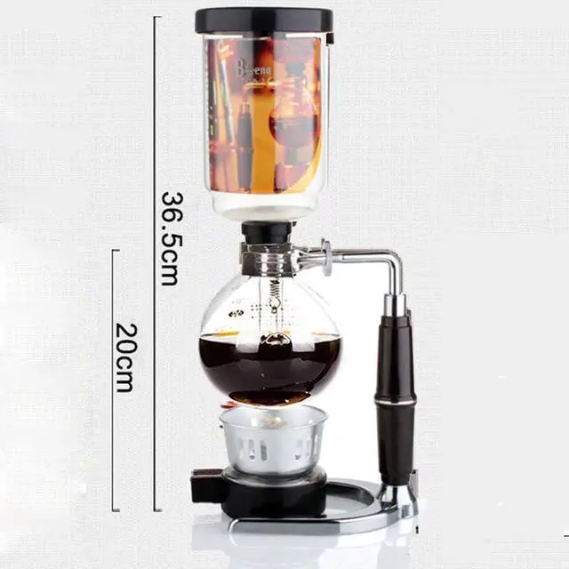 Alt view image 2 of 7 - Siphon Coffee Maker Japanese Style Vacuum Glass Siphon Pot Percolators 1-3 Cups Siphon Coffee Maker