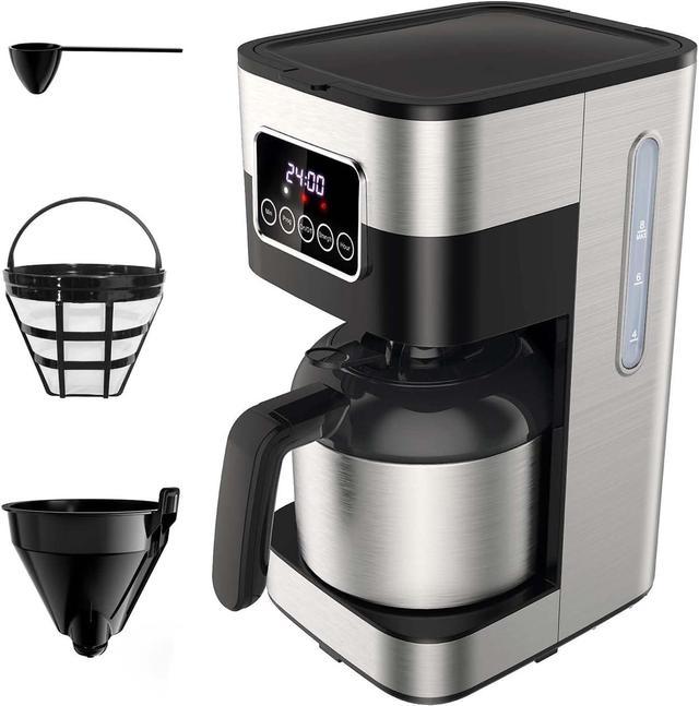 boly Coffee Maker with Thermal Carafe 8 Cup, Programmable Coffee Maker Drip  with Timer and Coffee Pot, Automatic Coffee Machine Includes Reusable  Filter 