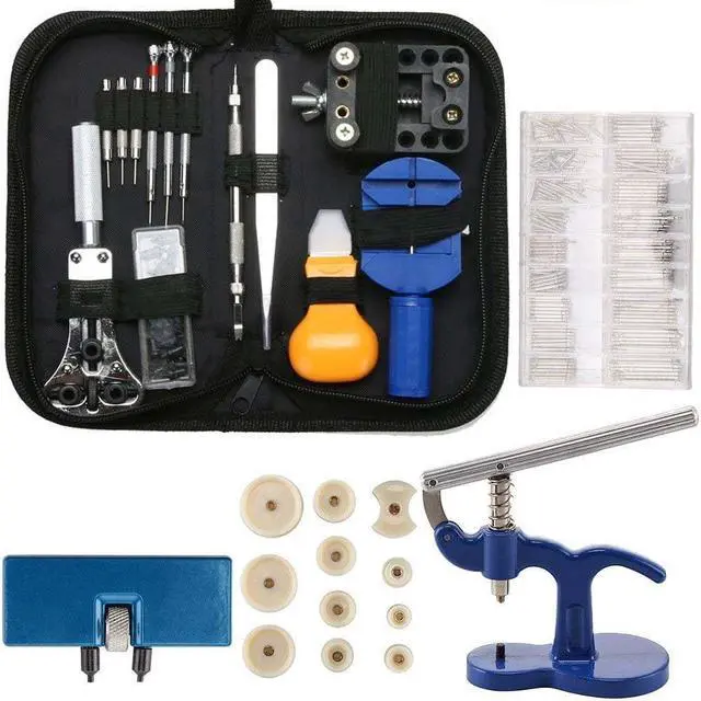 Main image of Professional Watch Repair Tool Kit - 499pcs Watch Case Press Battery Replacement Watch Back Case Opener