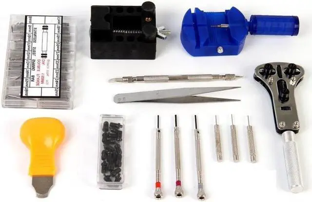 Alt view image 3 of 7 - Professional Watch Repair Tool Kit - 499pcs Watch Case Press Battery Replacement Watch Back Case Opener