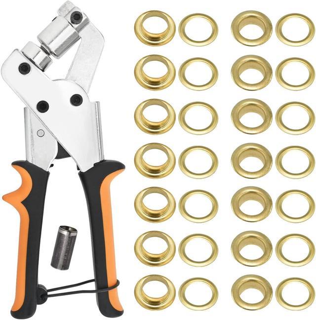Portable 3/8 Inch/ 10mm Grommet Tool Kit Handheld Hole Punch Pliers  Grommets Eyelet Plier Set with 500pcs Gold Eyelets for Banner Maker Machine  Fabric Tarps Leather 