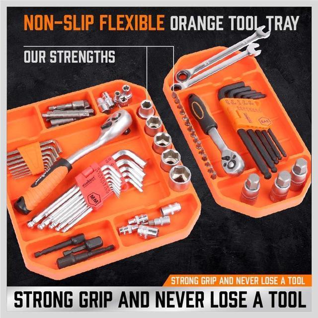 HORUSDY 3PC Large Non-Slip Flexible Tool Tray, Tool Organizer, Tool  Storage, Tool Holder, Tool Mats, No Magnets, Grip Mat Tool Mat