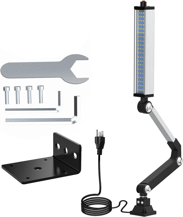Main image of 16W 120V LED Machine Work Light, Waterproof Aluminum Long Arm for CNC Lathe & Drill