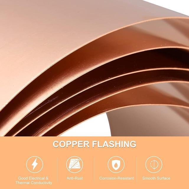 uxcell Copper Sheet Roll 3500mm x 200mm x 0.06mm, 99.9% Pure Copper Strip  Copper Flashing Metal Foil Plate for Electricity DIY Projects (Multiple  Sizes) 