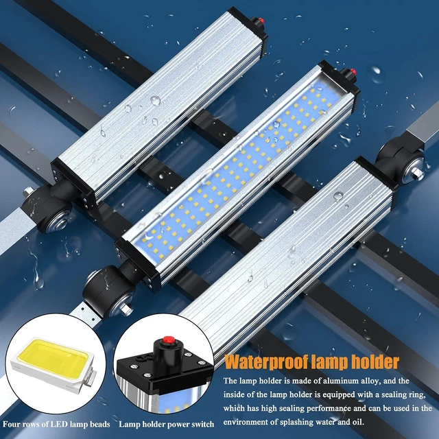Alt view image 2 of 7 - 16W 120V LED Machine Work Light, Waterproof Aluminum Long Arm for CNC Lathe & Drill
