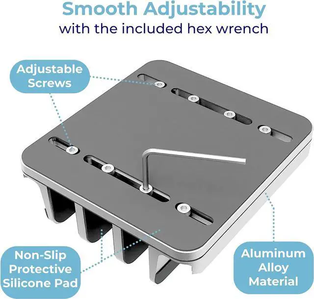Alt view image 5 of 7 - Adjustable Laptop Stand, 5 Slots, Aluminum Space-Saving, for Apple MacBook/Surface/Galaxy/Tablet/iPad/iPhone, Silver