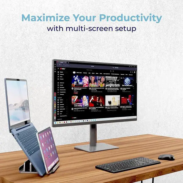 Alt view image 6 of 7 - Adjustable Laptop Stand, 5 Slots, Aluminum Space-Saving, for Apple MacBook/Surface/Galaxy/Tablet/iPad/iPhone, Silver