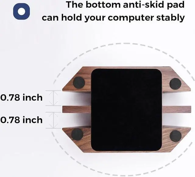 Alt view image 3 of 7 - Dual Laptop Holder Vertical Laptop Stand, 2 Slots MacBook Stand Wood,Wooden Laptop Stand,Vertical Laptop Holder for Desk, Widen Dock Fits All MacBook/Surface pro