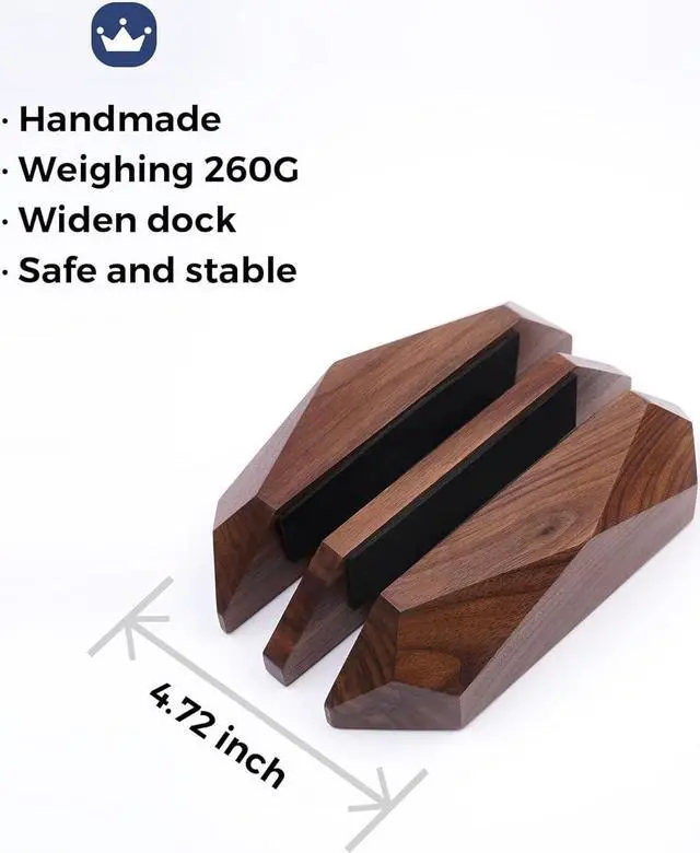 Alt view image 6 of 7 - Dual Laptop Holder Vertical Laptop Stand, 2 Slots MacBook Stand Wood,Wooden Laptop Stand,Vertical Laptop Holder for Desk, Widen Dock Fits All MacBook/Surface pro