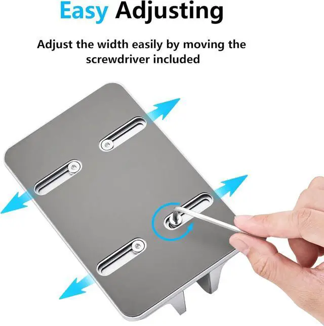 Alt view image 4 of 7 - Vertical Laptop Stand Aluminum Laptop Holder Desktop Stand with Adjustable Dock Size (up to 17.3 inches) Compatible with All MacBook/Surface//Gaming Laptops (Silver)