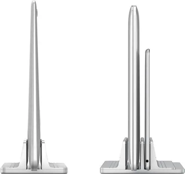 Alt view image 2 of 5 - MagicHold Double Slot Vertical Laptop Tablet Stand Mount Space -Saving Storage for Laptop Chromebook Tablet Smartphone,Compatible with MacBook,iPAD