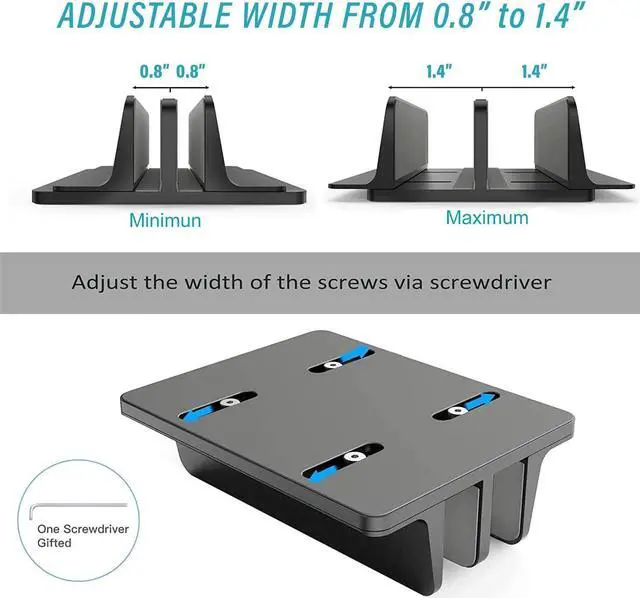 Alt view image 3 of 5 - MagicHold Double Slot Vertical Laptop Tablet Stand Mount Space -Saving Storage for Laptop Chromebook Tablet Smartphone,Compatible with MacBook,iPAD